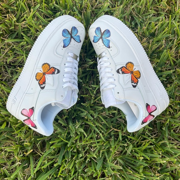 Custom Nike Air Force 1 Multi Colored Butterfly